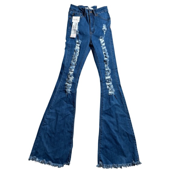 Vince Blue Denim - NWT Vince Blue Flare Wide Leg Jeans Size Small